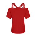 thumbnail image 4 of Kopltyrfg Womens Sexy Cold Shoulder Tops, Casual Off Shoulder Open Shoulder Shirts Red 3XL, 4 of 6