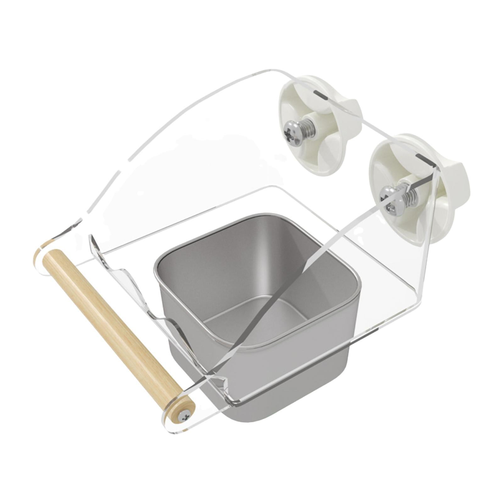 Parrot Feeding Bowl Bird Plate Food Cup Stainless Steel Easy to Mount Cage Accessory for Lovebirds Finches Canaries