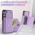 thumbnail image 4 of Allytech for Samsung Galaxy S23 FE 5G Wallet Case Cover, PU Leather Large Space Cards Slots Detachable Shoulder Strap Back Cover for Girls Women Shockproof Phone Case for Galaxy S23 FE 5G - Purple, 4 of 9