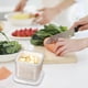thumbnail image 5 of Caja organizadora de plástico para frigorífico con drenaje - Almacenamiento sellado para jengibre, ajo, condimentos, verduras y carne, 5 of 8