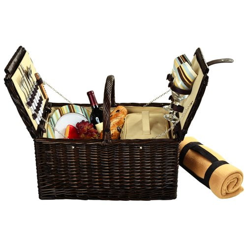 Picnic At Ascot Surrey Picnic Basket with Blanket for Two