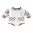 thumbnail image 1 of Combinaison à Manches Longues pour Bébés Filles, Barboteuse pour Nourrissons Garçons, Imprimé de Lettres « French Fries », Combinaison Chandail en Molleton Gris 6-12 Mois, 1 of 7