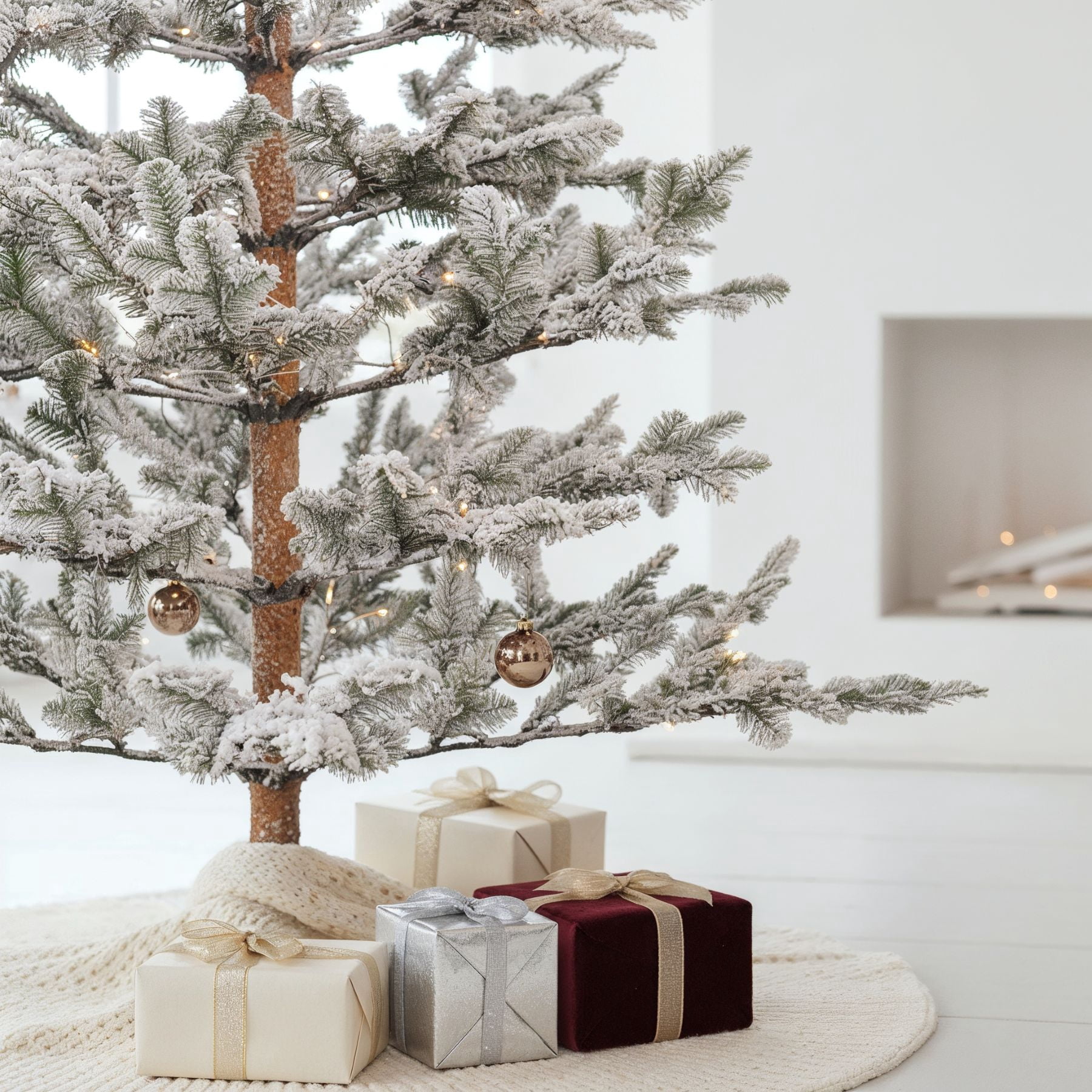 Stephan Roberts 6ft Slim Pre-Lit Flocked Alpine Balsam Tree