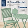thumbnail image 4 of Best Choice Products 3-Piece Acacia Wood Bistro Set, Folding Patio Furniture w/ 2 Chairs, Table - Mint, 4 of 8