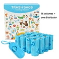 thumbnail image 1 of Compostable Bags with Dispenser Degradable and Food Waste Bags 12/16 Roll Package for Home Use - Blue Floral Design, 1 of 3