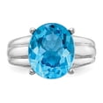 thumbnail image 4 of Auriga Fine Jewelry 14K White Gold 12x10mm Oval Blue Topaz Ring for Women Size 6, 4 of 5