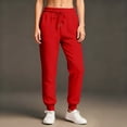 thumbnail image 4 of Joggers for Women High Waisted Drawstring Sweatpants Trendy Joggers with Pockets Workout Athletic Sweat Pants 2026 Red XL, 4 of 4