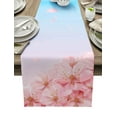 thumbnail image 3 of Spring Cherry Blossom Branch Pink Flower Linen Table Runner Dresser Scarf Table r Holiday Party Kitchen Dining Table r, 3 of 6