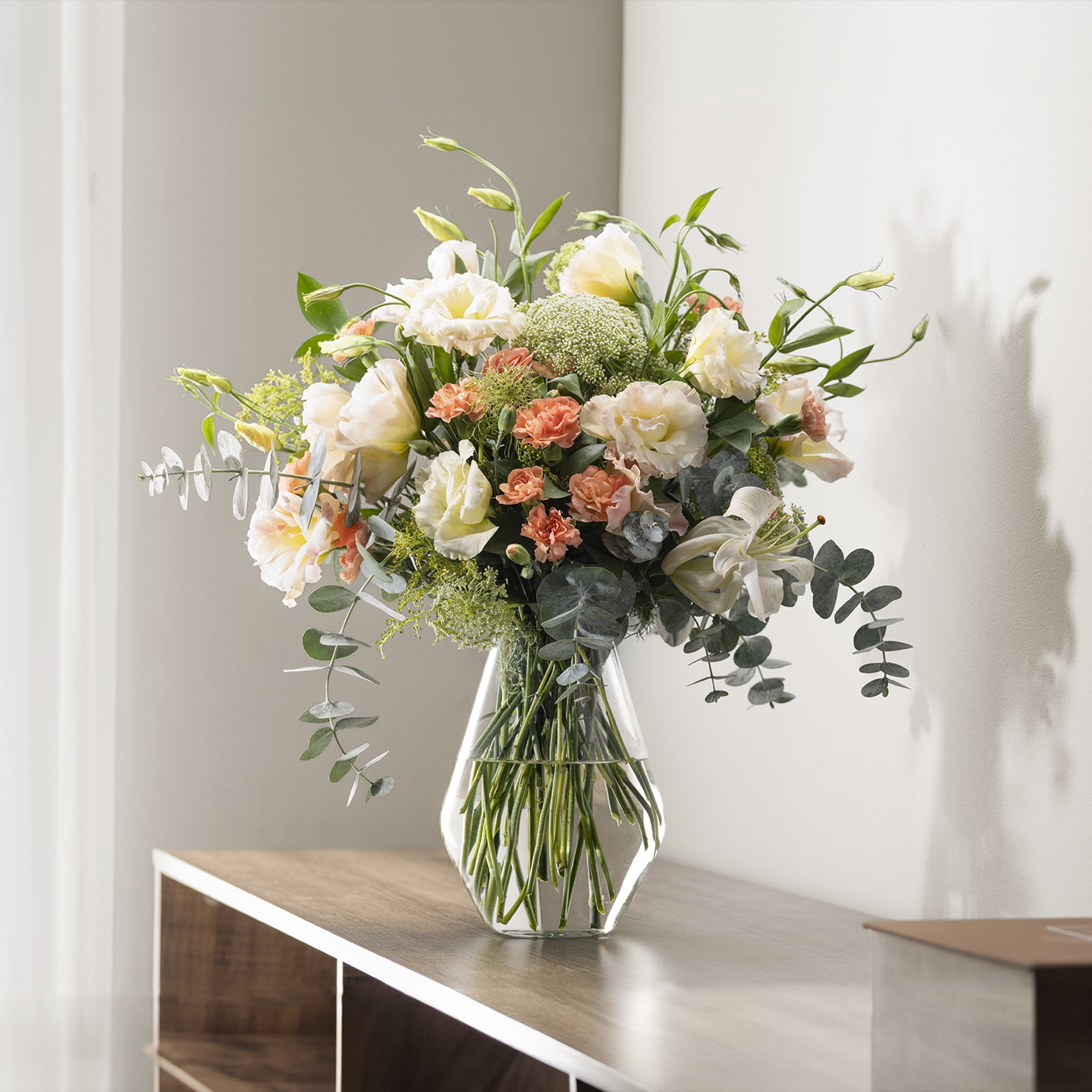 Libbey Clear Glass Soft Diamond Floral Vase, 8 in.