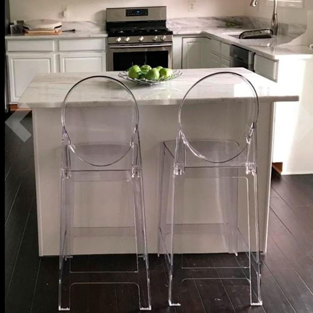 Tabouret de bar en plastique transparent Heavenly Collection pour salles à manger