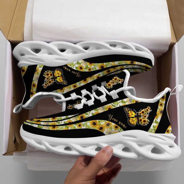 Zapatillas clásicas Doginthehole para hombre, diseño de mariposa, diseño de girasol, informales, planas, con cordones, para caminar