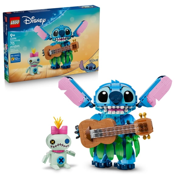 LEGO Disney Stitch & Scrump - Building Toy for Girls & Boys, Ages 9 - Posable Stitch Toy for Bedroom or Shelf Decor - Disney Gift for Fans - 43296