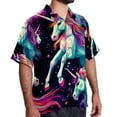thumbnail image 2 of Robot Unicorn Attack Men's Spread Collar Poplin Beach Shirts - Casual Printed Button Down Short Sleeve Summer Tops for Unisex, 2 of 6