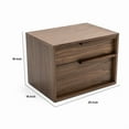 thumbnail image 2 of Benjara Cid Jess 25" NightStand-2 Drawers-Walnut Veneer-Wood Grain Details, 2 of 5