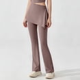 thumbnail image 2 of Gkeoshab Crz Yoga Leggings Women's Flared Yoga Pants with Detachable Skirt High Waist Bootcut Lounge & Workout Trousers Rose Gold L, 2 of 5