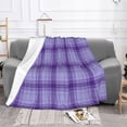 thumbnail image 2 of Purple Plaid Throw Blanket, Super Soft Anti-Pilling Flannel Bed Blankets, 80"x60", 2 of 8
