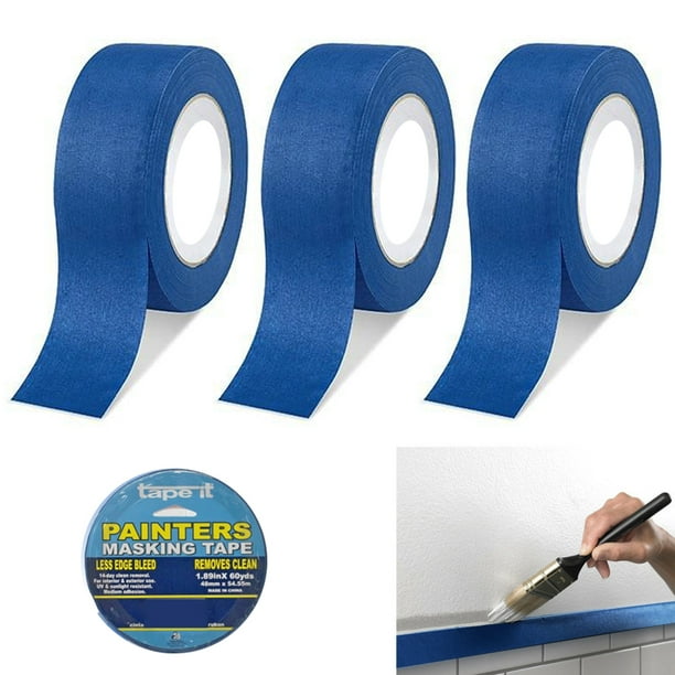 3 Rolls Painters Blue Masking Paint Tape 1.89"X60yds Multi Purpose