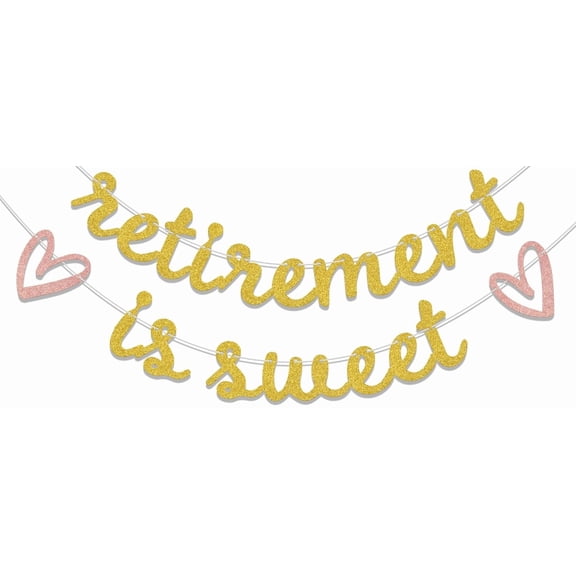 Retirement Is Sweet Banner,Retirement Party Decorations,Farewell Decorations Party Decor,We Will Miss Sweet You Decorations Supplies Gold