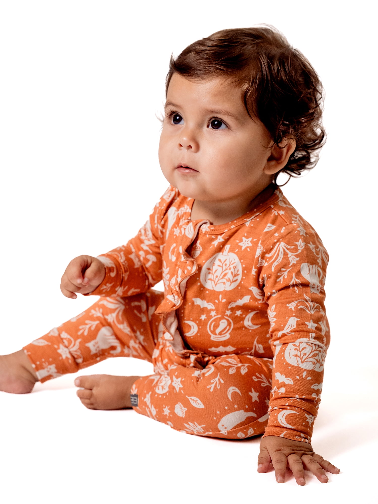 Modern Moments by Gerber Baby Girl Tow-Way Zip Viscose Halloween Ruffled Coverall, Sizes Newborn - 12 Months