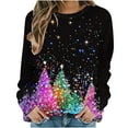 thumbnail image 2 of Fznquz Women Blouse Christmas 2025 Fall Winter Sweatshirts Long Sleeve Crewneck Multicolor Graphic Womens Clothes, 2 of 6
