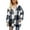 Navy, variant on Flannel Shirts for Women Button Down Plaid Shirt Hooded Shacket Jacket with Pocket