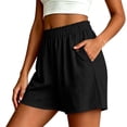 thumbnail image 4 of Utoimkio Women's Crinkle Gauze Shorts,Elastic High Waist with Button Detail Pockets, 4 of 7