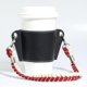 thumbnail image 2 of Mangas de taza portátiles con soporte de correa Cadena de cuerda trenzada Bebidas calientes frías Portavasos Portavasos Portavasos para té Hogar Viaje Negro Sunnimix Manga de café, 2 of 6