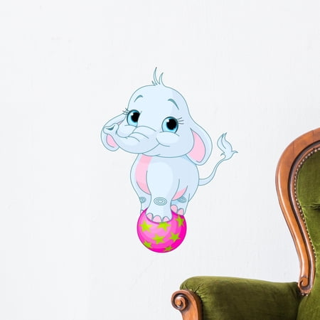 Circus Elephant Wall Decal Wallmonkeys Peel and Stick Graphic (18 in H x 13 in W) WM143860