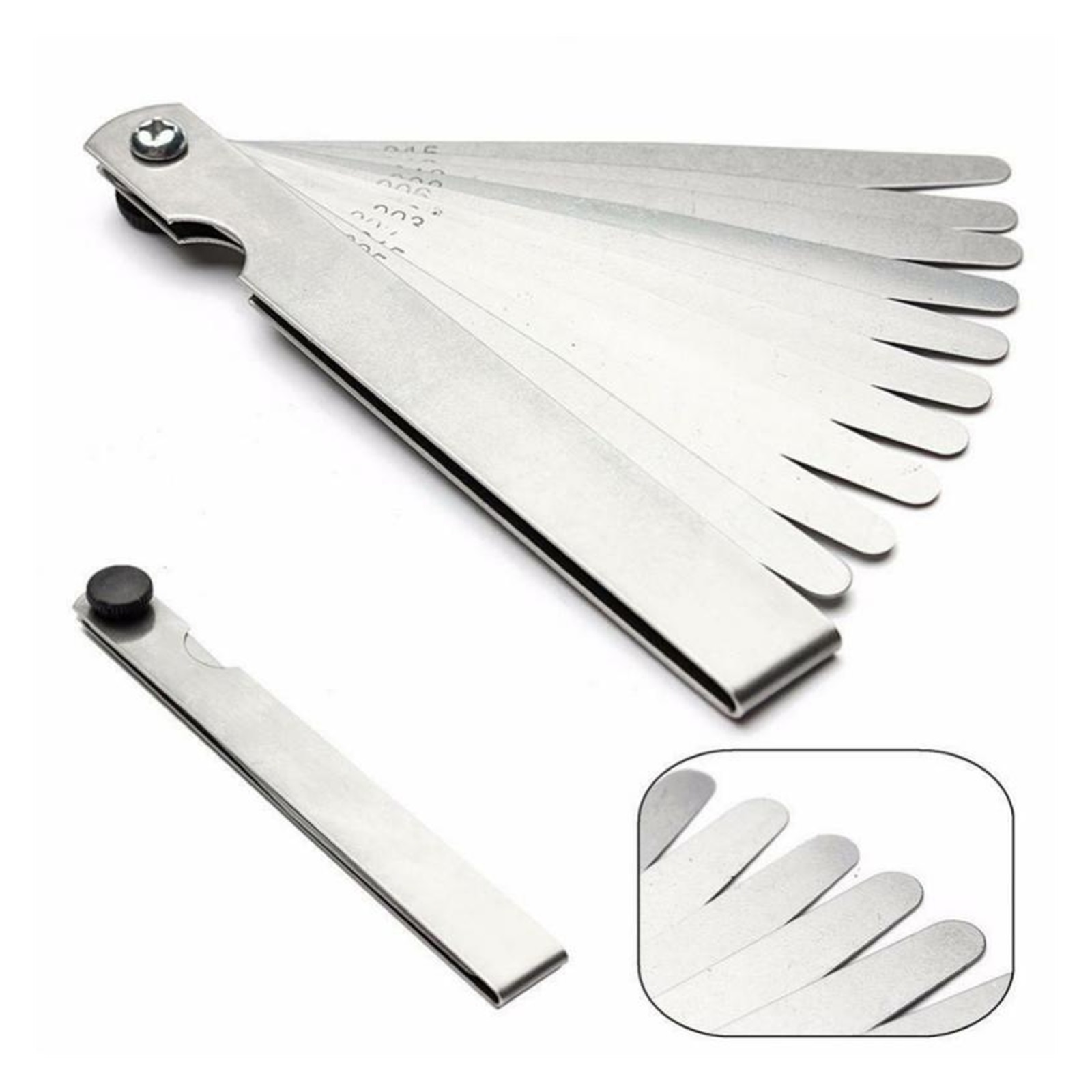 17 Blades Feeler Gauge High Precision Metric Thickness Gauge Foldable Stainless Steel Gap Gages Blades Feeler Measurements Tool ,Easy to Use