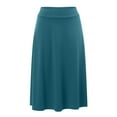 thumbnail image 3 of Yindaity Women's Solid Ombre Lightweight Flare Midi Pull On Closure Skirt S-2XL Plus Size BU2,XL, 3 of 5