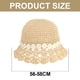 thumbnail image 2 of Sombrero de pescador de verano para mujer, transpirable, con flores pequeñas y hierba huecas, de 56 a 58 cm de circunferencia, gorro de lavabo, gorro protector solar, 2 of 6