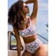 thumbnail image 3 of Conjunto de bikini Herseas con estampado floral de talle alto rojo para mujer, 3 of 6