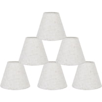 eTeckram 3x6x5 100% Natual Linen Chandelier Lamp Shades, Set of 6
