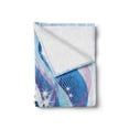 thumbnail image 2 of Navy and Blush Soft Flannel Fleece Throw Blanket, Abstract Composition with Waves Stripes and Magic Butterflies, Cozy Plush for Indoor and Outdoor Use, 70" x 90", Blue Pink White, by Ambesonne, 2 of 6