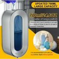 thumbnail image 3 of Dispensador automático de jabón de 700ML con sensor, dispensador de jabón sin contacto, dispensador de desinfectante montado en la pared, plateado, 3 of 4