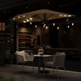 thumbnail image 2 of Memoryfield 9 ft Solar Half Patio Umbrella with LED Lights, Outdoor Half Umbrella with Crank Lift, Shade Canopy for Balcony, Patio, Backyard & Deck, Tan, 2 of 7