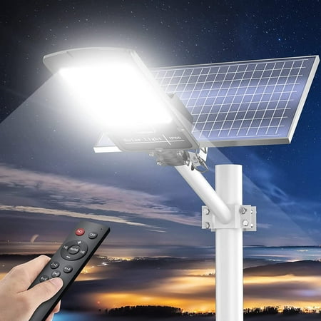 

JSTCL 1000W Solar Street Lights Dusk to Dawn Solar Light 80000LM High Brightness Remote Controlled Solar Street Light Outdoor with Motion Sensor IP66 Waterproof fit for YardGardenParking Lot