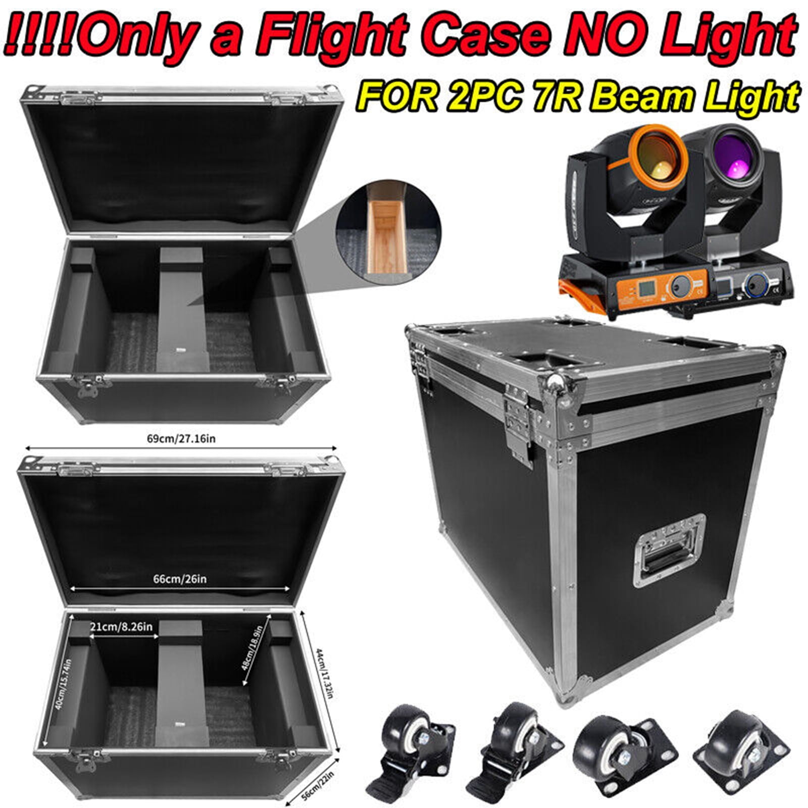 Flight Case for DJ Equipment, 2pcs 7R 230W Moving Head Beam Stage