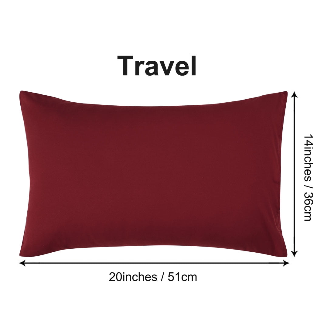 Unique Bargains 4-Pack Solid Microfiber Pillowcases Burgundy Travel(14"x20")