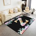 thumbnail image 1 of Erosebridal Kawaii Initial Letter Rugs For Bedroom 4'11" x 3'3", Monogrammed Z Living Room Carpet, Vintage Flower Bedroom Rugs, Living Room Rug Decor, Non Slip, 1 of 5