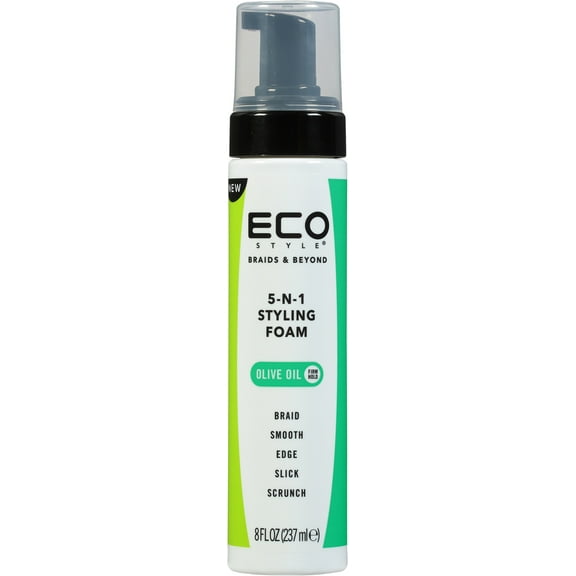 Eco Style Estyle Braids & Beyond Soothe Shine Scalp Oil 4 oz,5n1 Styling Foam 8 oz, All Hair Types, Unisex