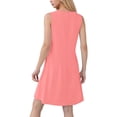 thumbnail image 5 of OSOLU Solid Color Women Pleated Front Tank Dresses Fashion Casual Sleeveless Pockets Dress Classic Sundress Flowy Vacation Dress, 5 of 6