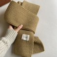 thumbnail image 1 of Bufanda de punto de color sólido para mujer, otoño e invierno, cálida y gruesa, para parejas, para hombres y parejas, 1 of 6