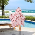thumbnail image 3 of Yayeee Kids Hooded Towel with Hand Pockets Beach Soft Absorbent Bath Wrap 50 x 23.5 inch, Pink Floral Strawberry Pattern, 3 of 5