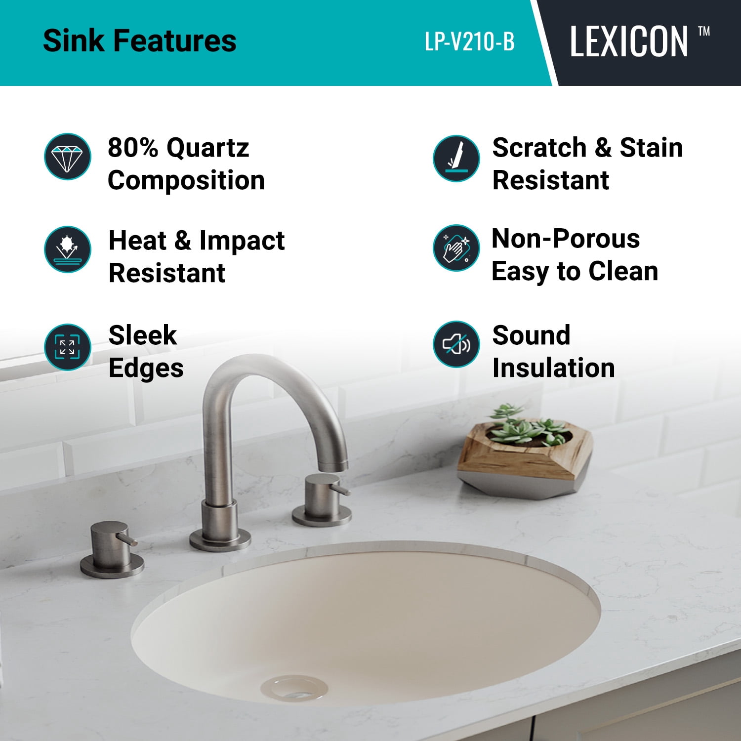 19" Oval Quartz Vanity Bathroom Sink, Galaxy Beige Drop-In Sink, Undermount Bathroom Sink, Granite Vanity Basin by Lexicon Platinum LP-V210-B