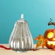 thumbnail image 3 of Calabaza de cristal con luz LED brillante, delicada y decorativa para Halloween, luz nocturna para fiestas Plata 2, 3 of 8