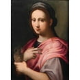 thumbnail image 2 of Domenico Puligo 14x18 Black Ornate Wood Framed Double Matted Museum Art Print Titled - Saint Mary Magdalene Holding an Ointment Vessel, 2 of 5