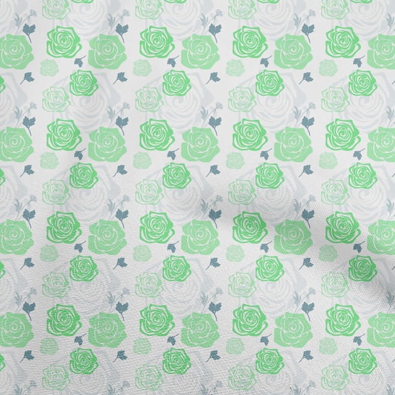 oneOone Polyester Spandex Green Fabric Floral Sewing Craft Projects Fabric Prints By Yard 56 Inch Wide