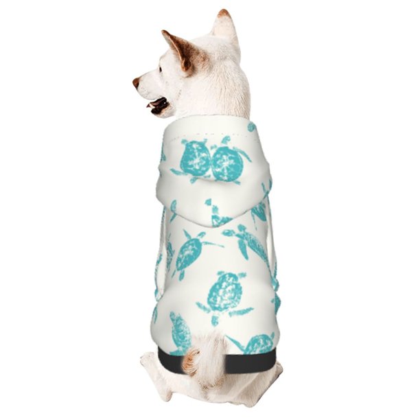 Fotbe Turtle Sudadera con Estampado para Perros Pequeños – Suéter con Capucha para Mascotas, Tela Suave de Forro Polar con Bolsillo-X-Large