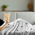 thumbnail image 3 of Sea Animals Soft Flannel Fleece Throw Blanket, Pattern of Shark Fins Speedy Fish Hunting Minimalistic Design Artwork Print, Cozy Plush for Indoor and Outdoor Use, 70" x 90", White Black, by Ambesonne, 3 of 5